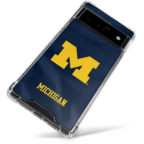 University of Michigan Blue Jersey Google Pixel 6 Clear Case